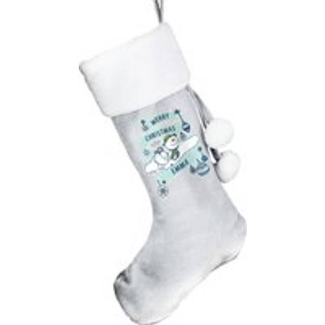 Personalised The Snowman and the Snowdog® Luxury Silver Grey Stocking - One Size