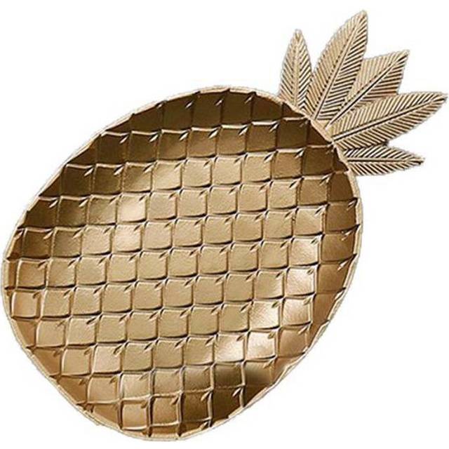 Nordic Decorative Tray Gold Pineapple Shape Serving Jewelry Pallet Fruit Snack Dish Table Storage Organizer (Large)
