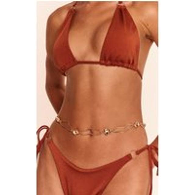 Gold Molten Link Chain Belt, Yellow - One Size