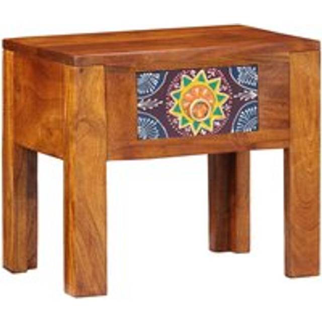 Side Table 40x30x36 cm Solid Wood Acacia - Brown - One Size