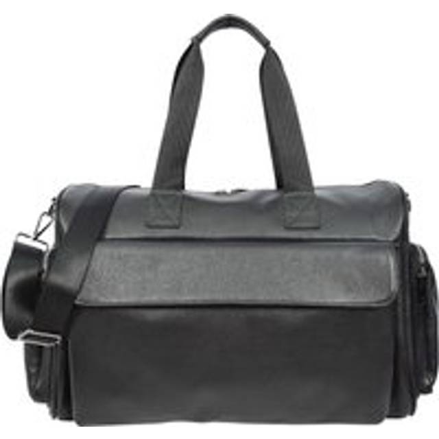 Real Leather Holdall Large Size Travel Weekend Organiser Bag Tunis Black