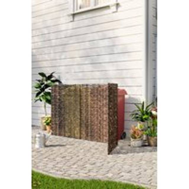 Trash Can Fence Wicker Privacy Fence - Brown - Small