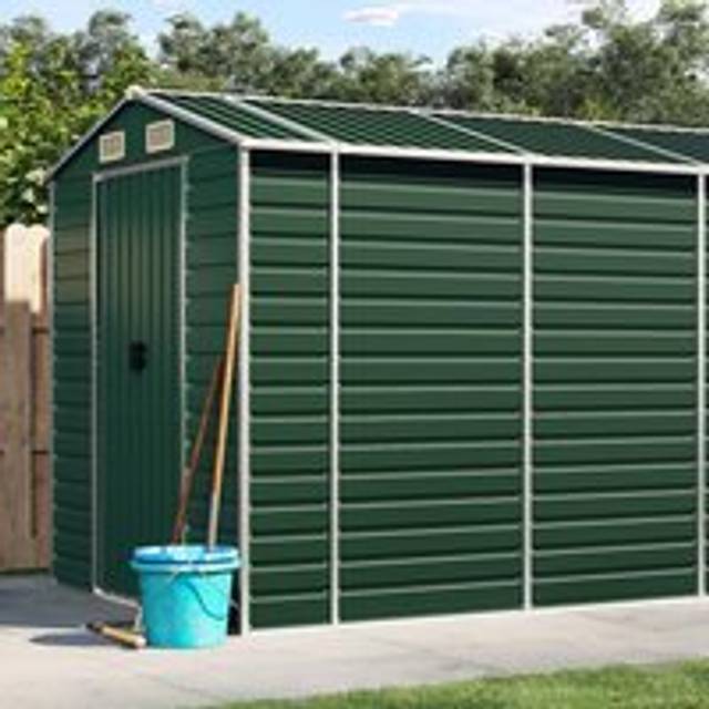 Garden Shed Green 191x555x198 cm Galvanised Steel - One Size