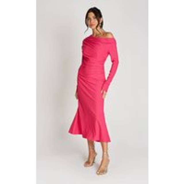 Pink Asymetric Necklie Midaxi Dress - 14