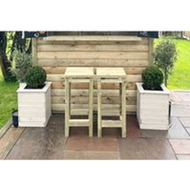 Churnet Valley Garden Furniture Garden Bar Stool - Set Of 2, Brown
