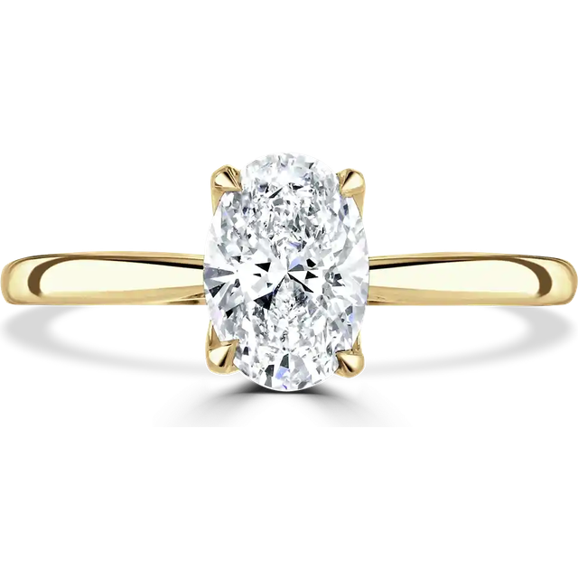 18ct Yellow Gold 2ct Oval Cut Laboratory Grown Diamond Solitaire - L