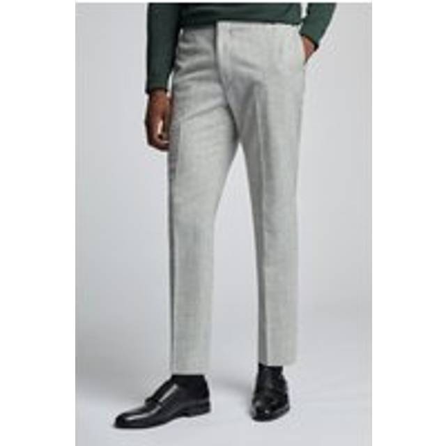 Farah Slim Fit Oakwood Grey Stripe Flannel Men's Suit Trousers - 44R