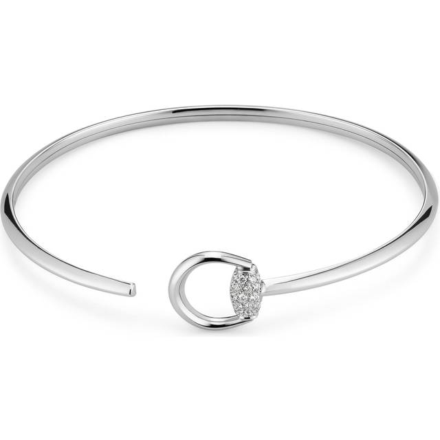 Gucci Horsebit 18ct White Gold 0.2ct Diamond Cuff Bracelet - 18