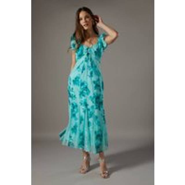 Lace Insert Slip Dress - Mint - Green - 12