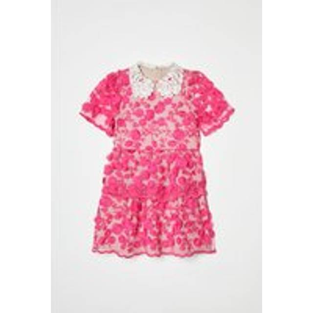 Children's Lace Collared Dress - Pink - 10-11 Years