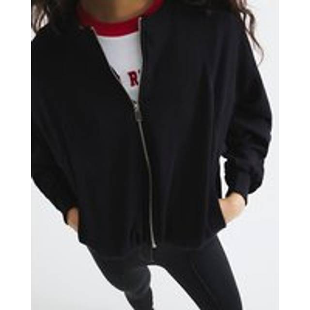 River Island Womens Black Long Sleeve Bubble Hem Bomber Jacket - XS