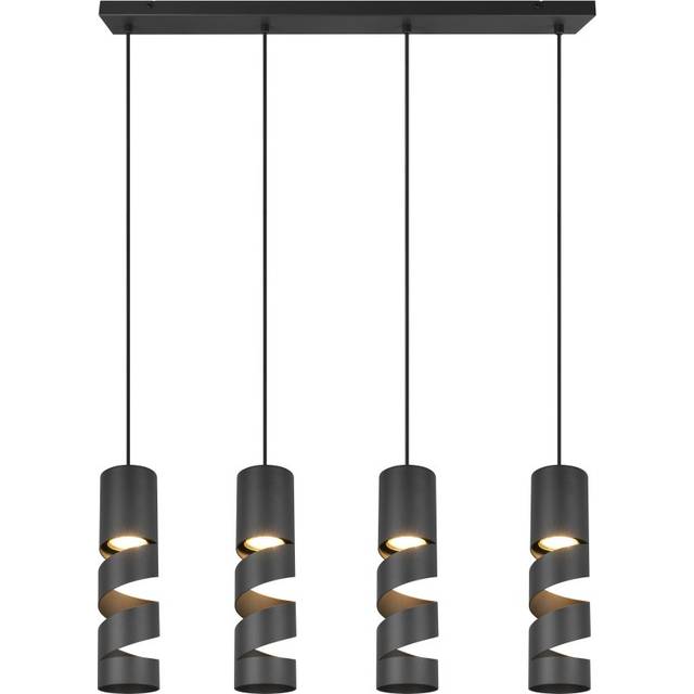 Moderne hanglamp zwart 4-lichts - Stream