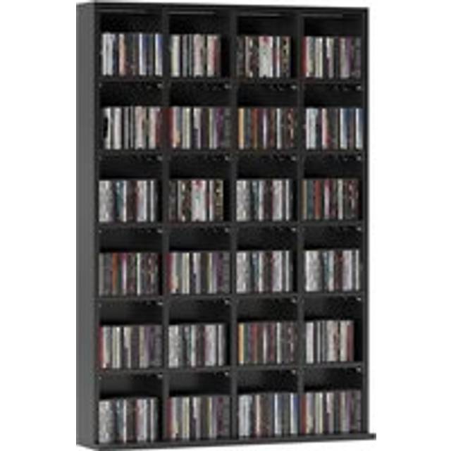 HOMCOM DVD CD Media Storage Rack - Video Display Unit - 89 x 130.5 cm - Black | TJ Hughes