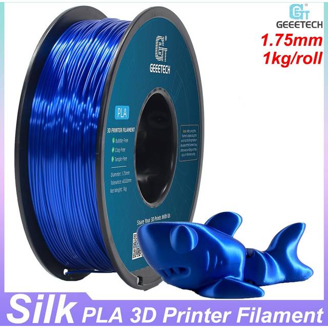 Geeetech 3d printer filament silk pla 1kg 1.75mm glossy silk royal blue filament