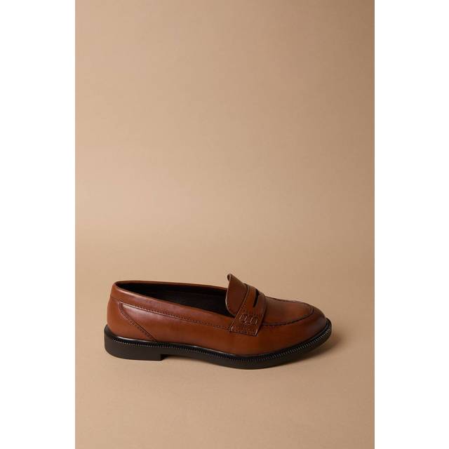 Beech Faux Leather Penny Loafers - Tan - 6