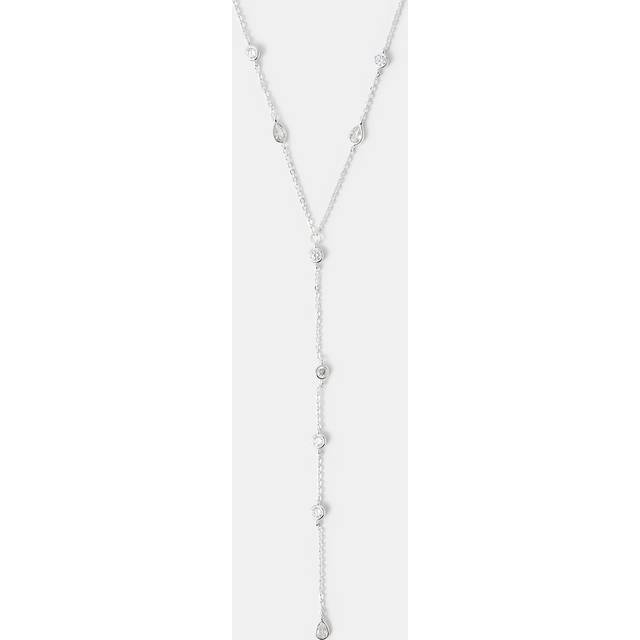 Sterling Silver-plated Diamanté Lariat Necklace - Accessorize - Multicolour - One Size