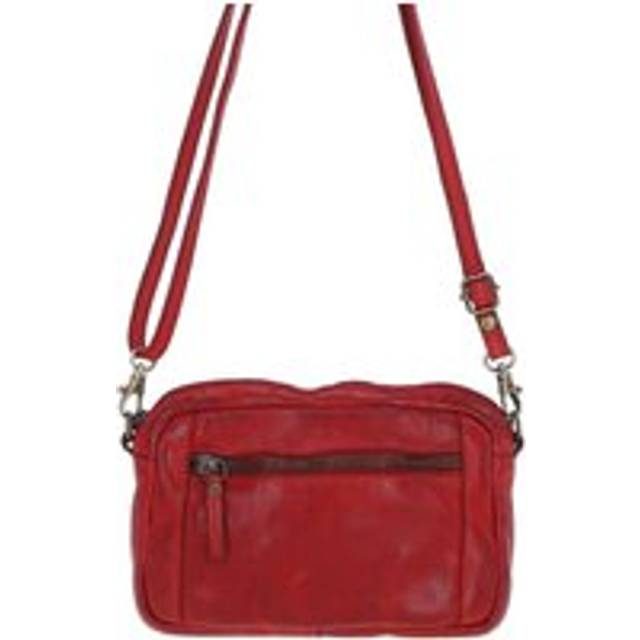 Womens Real Leather Vintage Cross Body Bag - Red - One Size