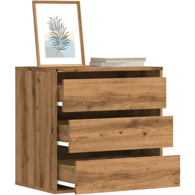 Berkfield Home Corner Chest of Drawers Artisian Oak 60x41x58 cm Engineered Wood in Brown | Size: 60 x 41 x 58 cm