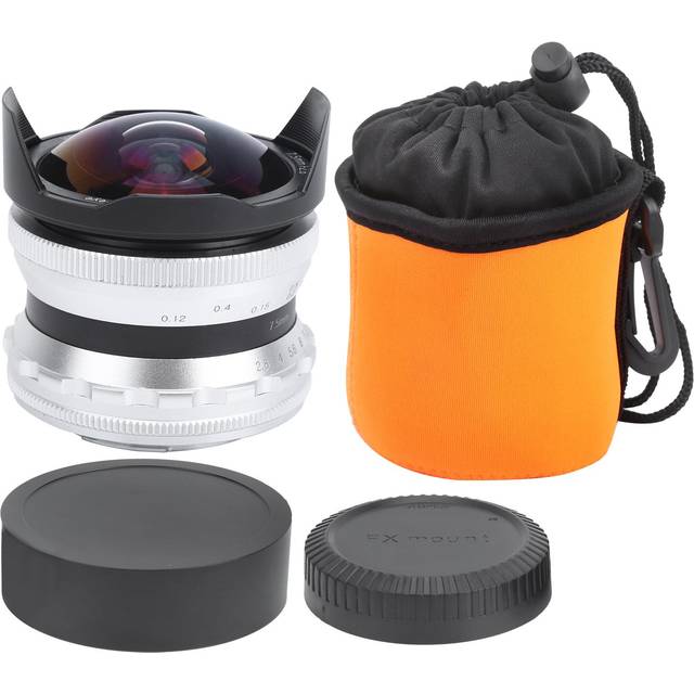 7.5mm F2.8 FX Mount Ultra Wide Angle Fisheye Scenery Lens for Fuji XT4XT3XT30XS10(silver ) black