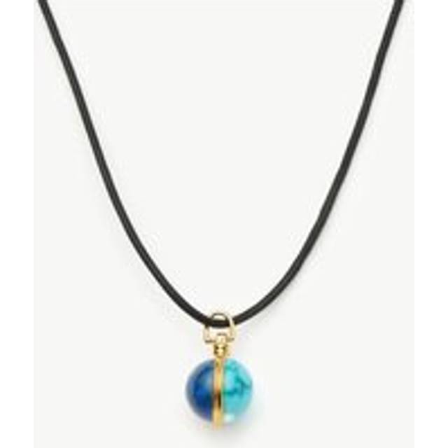 Sphere Gemstone Cord Pendant Necklace | 18ct Gold Plated / Lapis & Turquoise