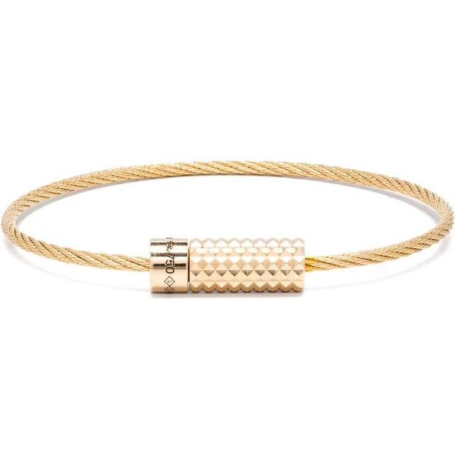 Le Gramme - 18kt yellow gold Pyramid Guilloche Cable bracelet - men - 18kt Gold - M