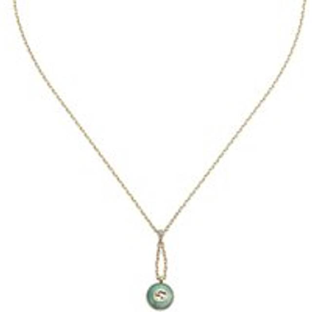 Gucci Interlocking G 18ct Yellow Gold Amazonite & Diamond Necklace