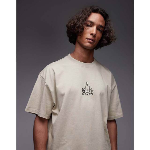 Parlez Men's Fumo Oversized T-Shirt - Greige - Cream