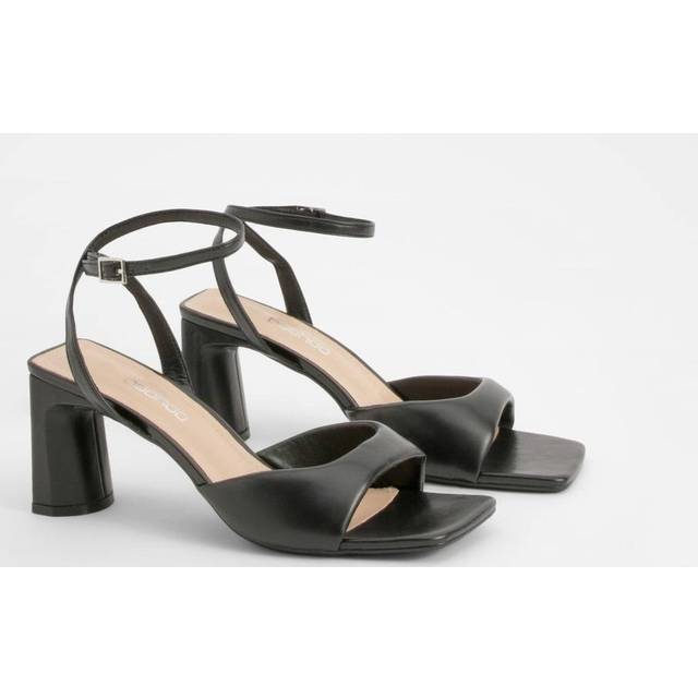 Womens Padded Strap Flat Heel Sandals - Black - 4, Black
