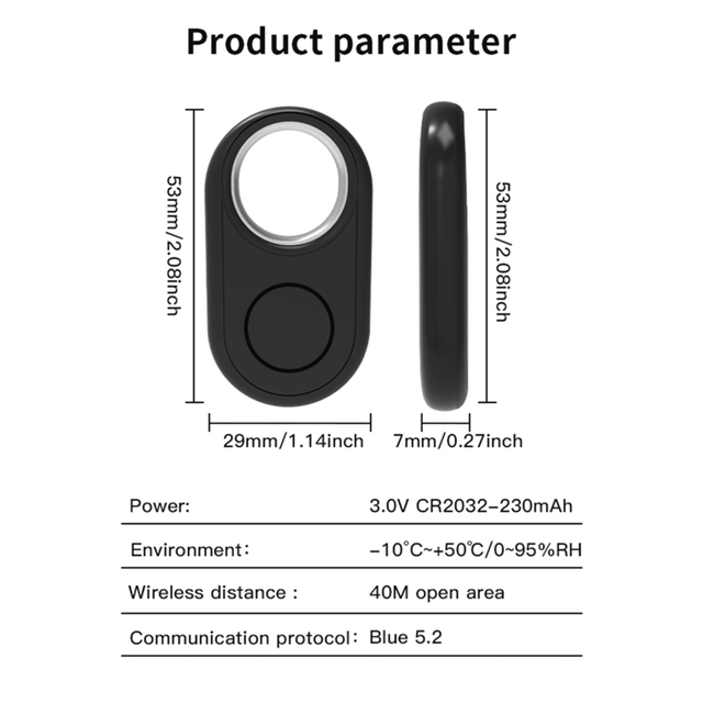 Locator Smart Tag Work for Find My App Positioning Tracker,B