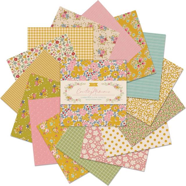 Tilda Creating Memories Collection Spring Charm Pack, 5x5", Yellow