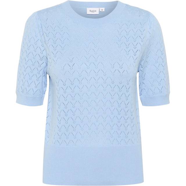 Saint Tropez Karna Textured Knit Short Sleeve Jumper