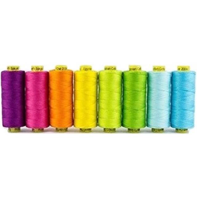 WonderFil Specialty Threads Spagetti  3-Ply 100% Long Staple Double-Gassed Egyptian Cotton  Tropics - Set of 8