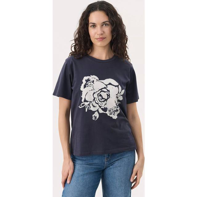 Part Two Nahidpw TS Dam Kortärmade T-shirts Stl. M - Från Magasin - Navy Rose Print (M)