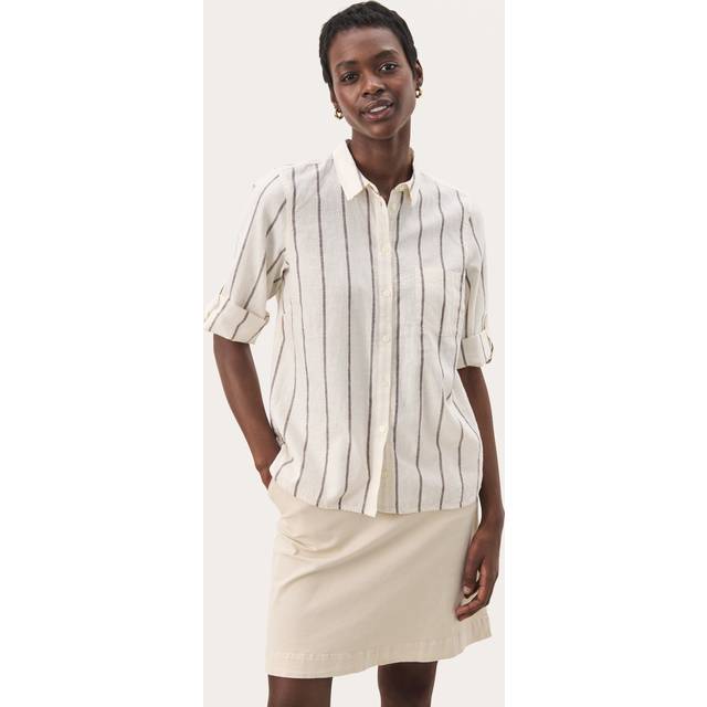 Part Two Cindie Cotton & Linen Mix Shirt Cream