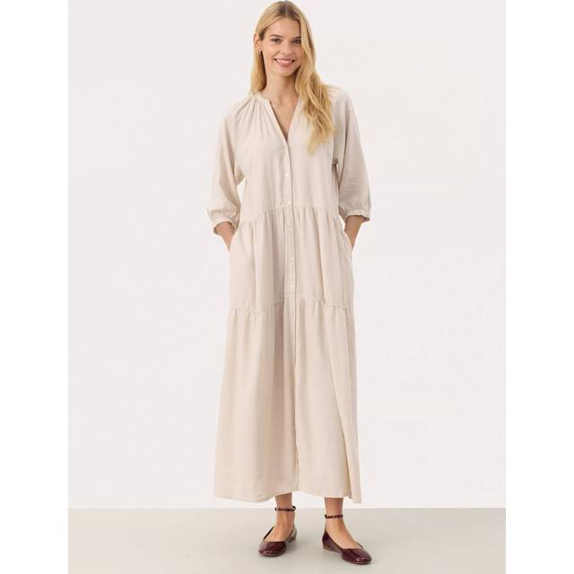 Part Two Fransk Eg Kjole med V-Hals - Brun