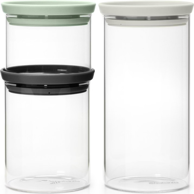 Brabantia Brabantia glass jar 3-pack Black-grey-green