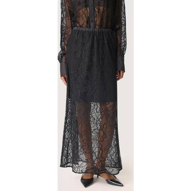 Soaked In Luxury Nylah Floral Lace Skirt, Black