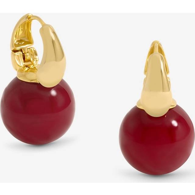 Jon Richard Jon Richard Gold Plated And Red Bead Earrings