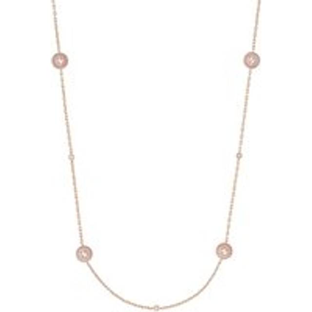 Gucci Interlocking G 18ct Rose Gold Diamond & Pink Opal Necklace