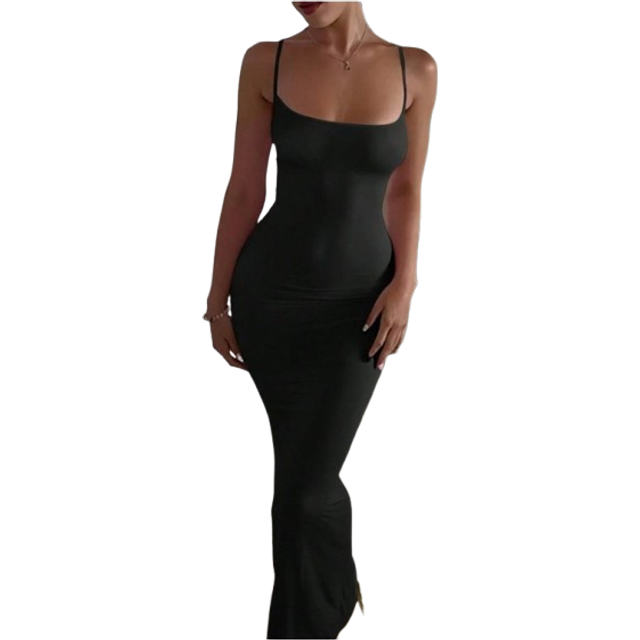 SHEIN 1pc Women&#39;s Solid Color Sleeveless Dress, Fashionable For Summer