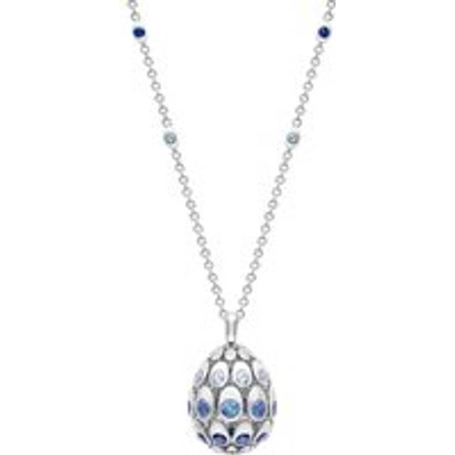 Fabergé Cosmic Curve 18ct White Gold 3.26ct Sapphire Egg Pendant