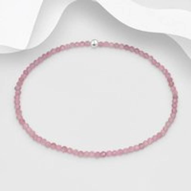 John Greed Signature Silver Pink Tourmaline Gemstone IMERAKI Bracelet For Women - pink/silver
