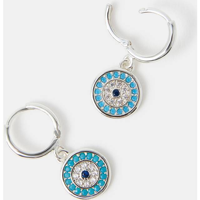 Sterling Silver-plated Evil Eye Hoop Earrings - Accessorize - Multicolour - One Size