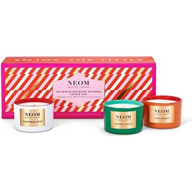 NEOM- The Winter Wellbeing Wonders Candle Trio Gift Set | Christmas Wish, Perfect Peace & Cosy Nights Travel Size Candle, 175g