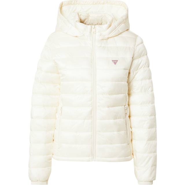 Guess Nylon Hooded Puffer Jacket - Off-White - XXL