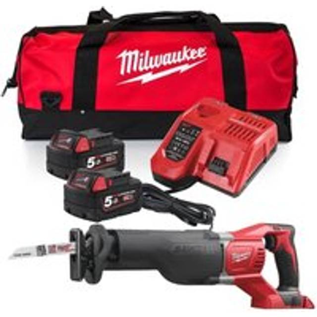 Milwaukee M18BSX-501B M18 18V Sawzall Reciprocating Saw Kit - 5Ah Battery Charger and Bag