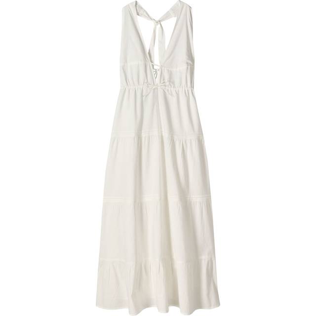 Bershka Sommerkjole Med Halterneck - Offwhite