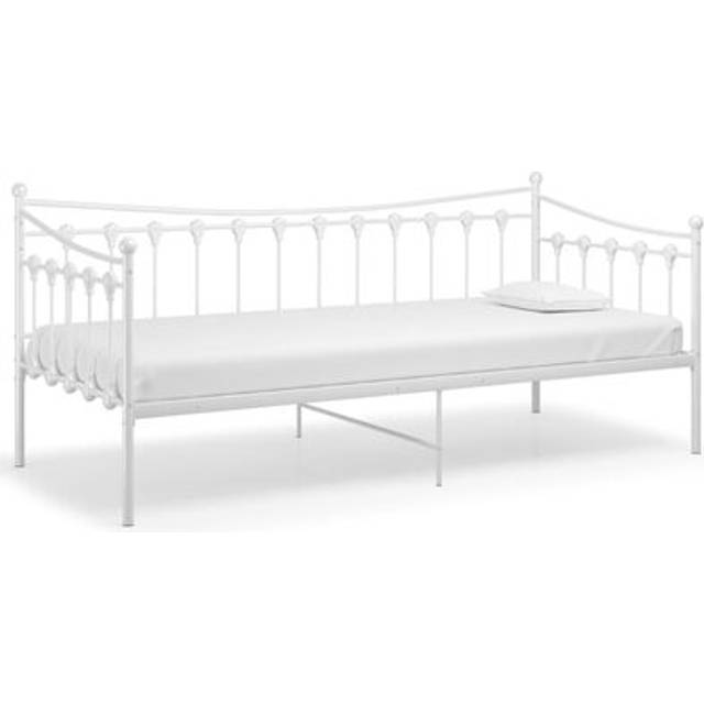 vidaXL Sofa Bed Frame White Metal Occasional Sleepover Guest Rest Living Room