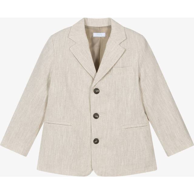 Foque Boys Beige Linen Blazer - 8 year