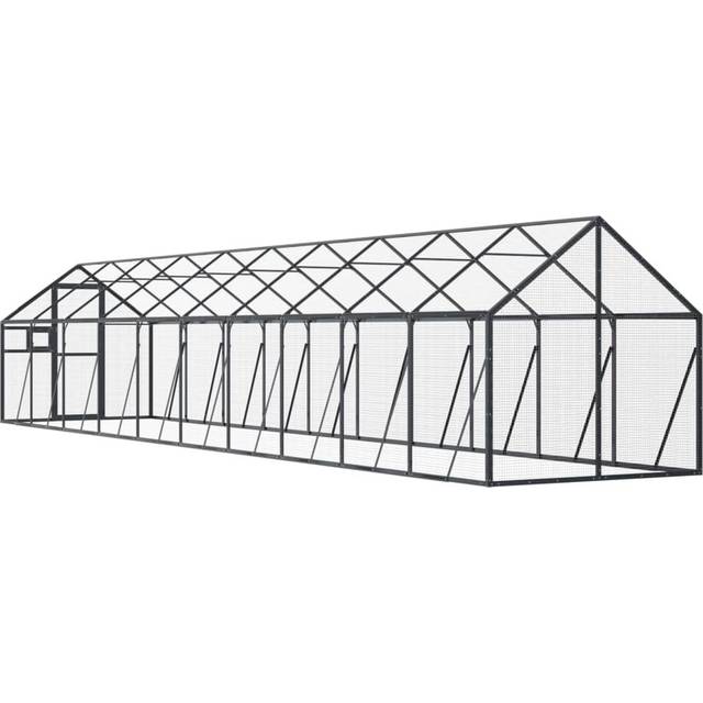 Amberson 185cm Aluminium, Galvanised Welded Wire Mesh Flight Cage - Anthracite (185cm H X 179cm W X 1,000cm D)